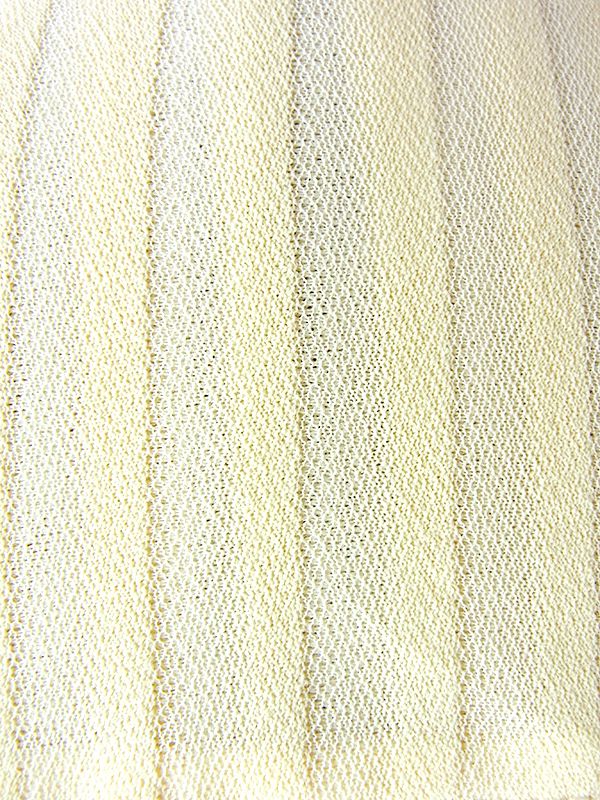 ヨーロッパ古着 ロンドン買い付け 70年代製 ペールイエロー X ボーダー ベルト付き ヴィンテージ ワンピース 24OM019