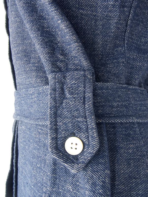 ヨーロッパ古着 イタリア製 インディゴ X 共布ベルト付き ヴィンテージ ワンピース 24OM023