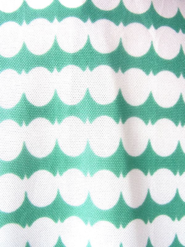 ヨーロッパ古着 ロンドン買い付け 70年代製 ミントグリーン X ホワイト 水玉 ヴィンテージ ワンピース 24OM034