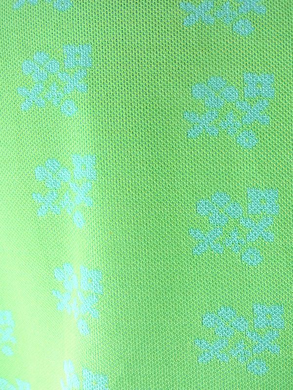 ヨーロッパ古着 ロンドン買い付け 70年代製 グリーン X ブルー 花柄プリント ヴィンテージ ワンピース 24OM103