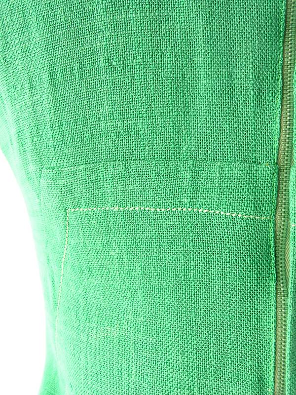 ヨーロッパ古着 60年代製 ブライトグリーン ジャケット X ワンピース ヴィンテージ セットアップ 24WB010