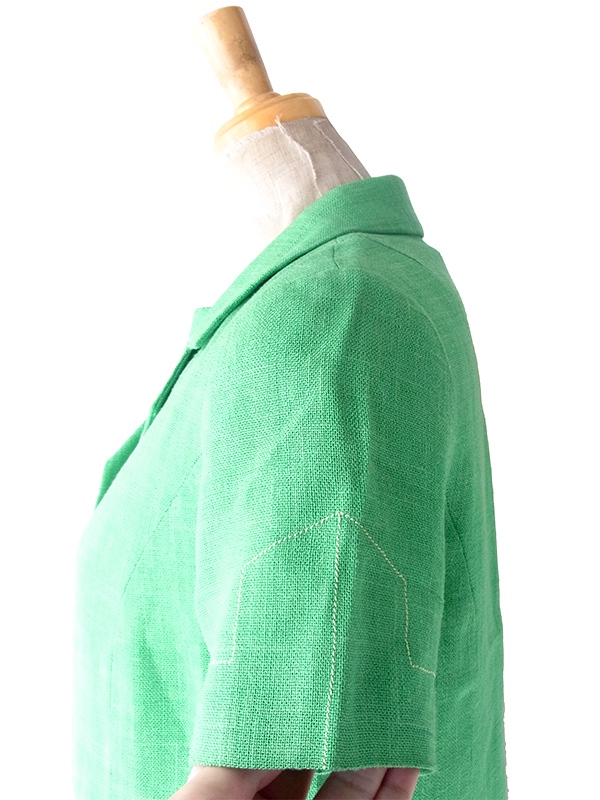 ヨーロッパ古着 60年代製 ブライトグリーン ジャケット X ワンピース ヴィンテージ セットアップ 24WB010