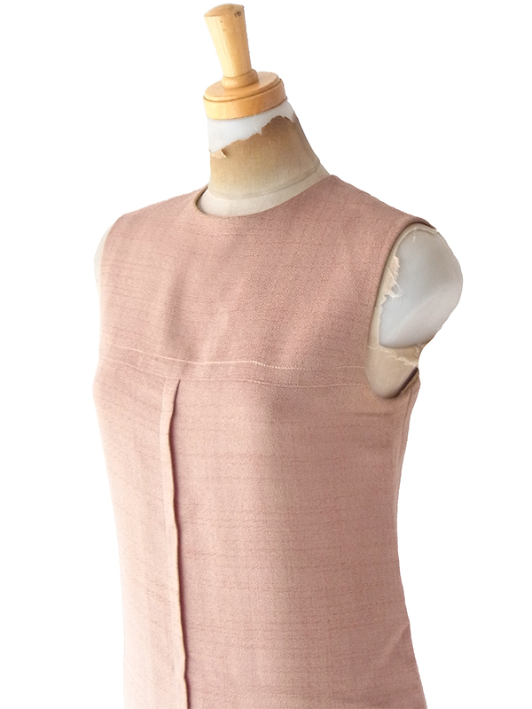 【送料無料】60年代製 サーモンピンク  ジャケット X ワンピース セットアップ 24WB118【レトロ古着】