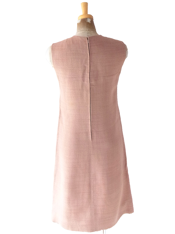 【送料無料】60年代製 サーモンピンク  ジャケット X ワンピース セットアップ 24WB118【レトロ古着】