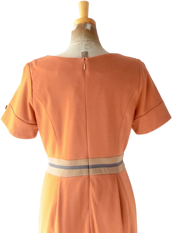 【送料無料】La SCENE PRIVEE パステルオレンジ X ベージュ 生地切り返し ワンピース 25SN000【おとなかわいい】