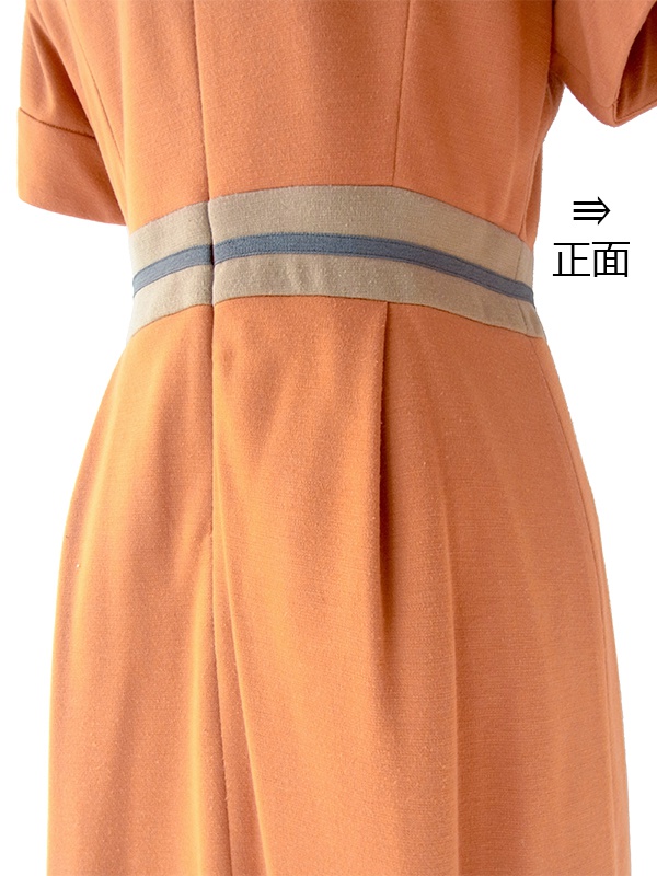 【送料無料】La SCENE PRIVEE パステルオレンジ X ベージュ 生地切り返し ワンピース 25SN000【おとなかわいい】