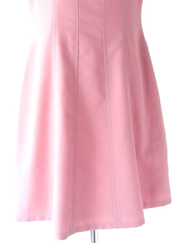 ヨーロッパ古着 フランス買い付け 60年代製 スモーキーピンク X ビッグステッチ ヴィンテージ ワンピース 25FC113