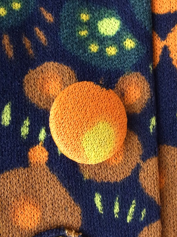 ヨーロッパ古着 フランス買い付け 70年代製 ブラック X カラフル レトロ柄 ヴィンテージ ワンピース 25FC125