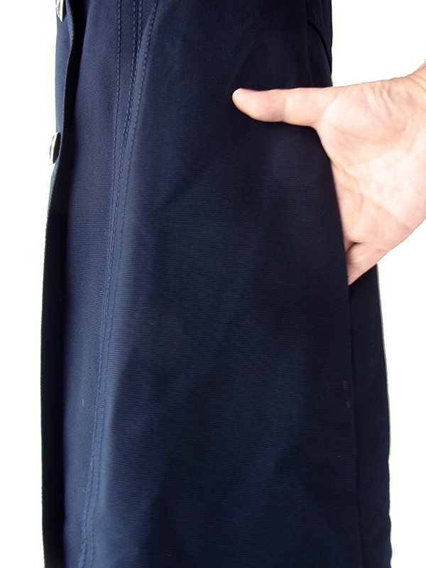 【送料無料】フランス買い付け 60年代製 ネイビー X ビッグステッチ  Aライン ヴィンテージ コート 25FC120【ヨーロッパ古着】