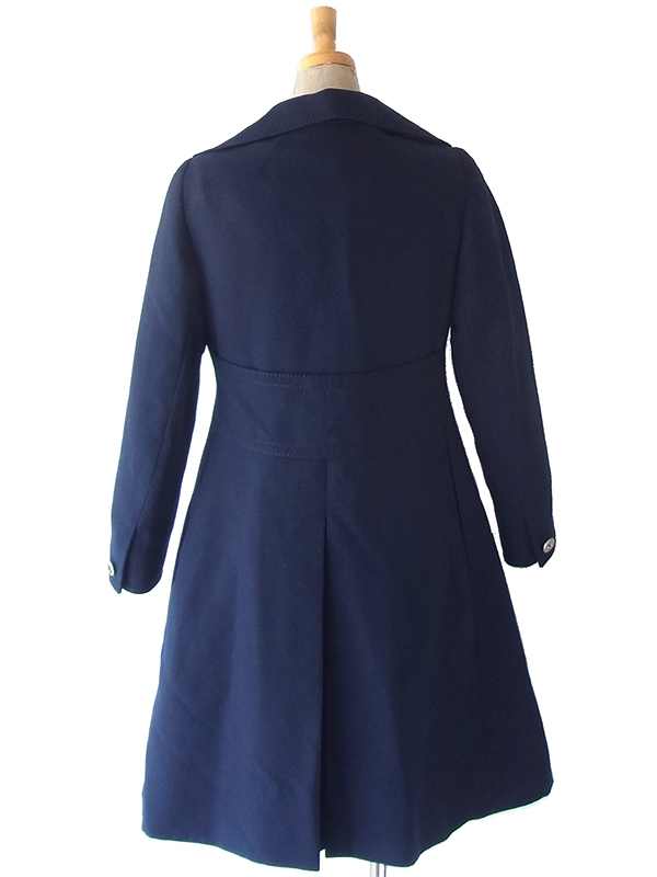 【送料無料】フランス買い付け 60年代製 ネイビー X ビッグステッチ  Aライン ヴィンテージ コート 25FC120【ヨーロッパ古着】