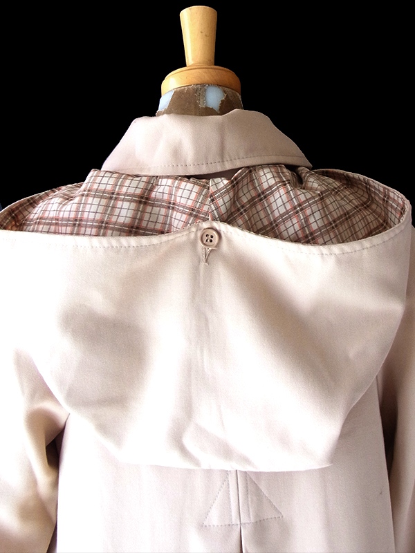 【送料無料】フランス買い付け 60年代製 ライトベージュ X 着脱可能なフード ヴィンテージ コート 25FC121【ヨーロッパ古着】