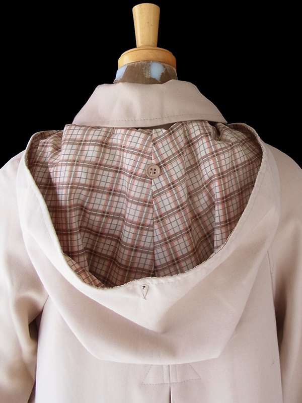 【送料無料】フランス買い付け 60年代製 ライトベージュ X 着脱可能なフード ヴィンテージ コート 25FC121【ヨーロッパ古着】