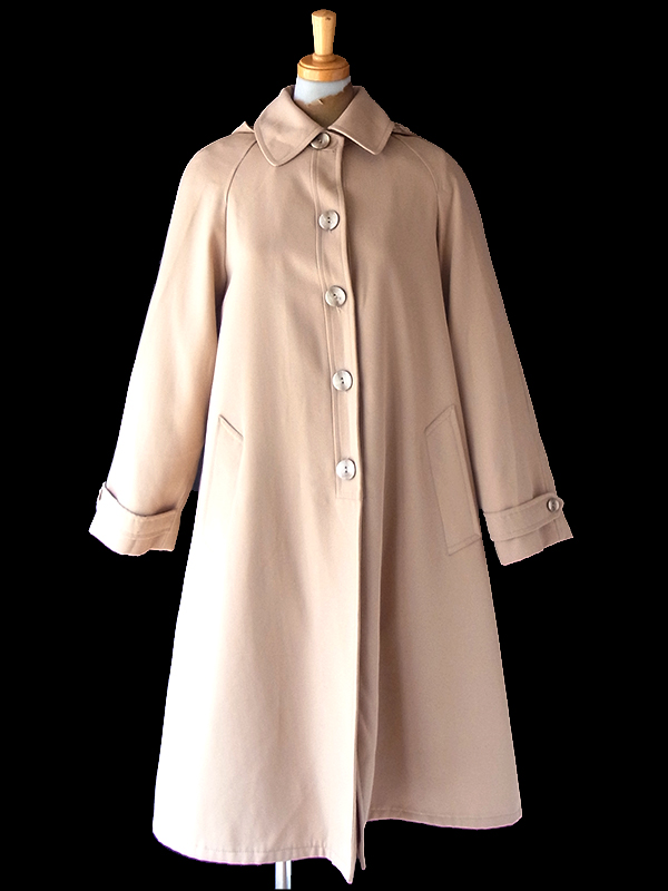 【送料無料】フランス買い付け 60年代製 ライトベージュ X 着脱可能なフード ヴィンテージ コート 25FC121【ヨーロッパ古着】