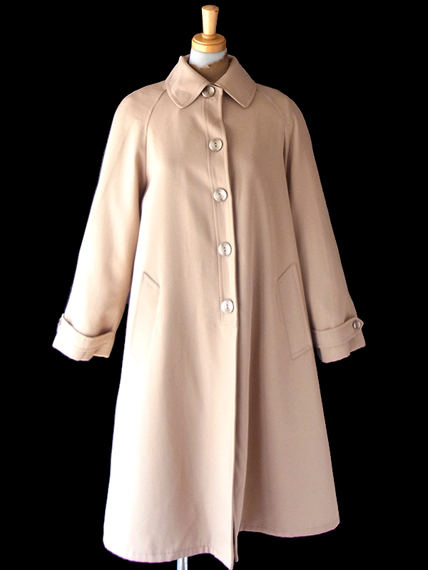 【送料無料】フランス買い付け 60年代製 ライトベージュ X 着脱可能なフード ヴィンテージ コート 25FC121【ヨーロッパ古着】