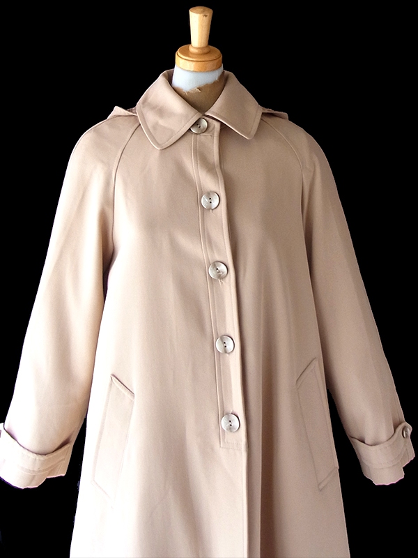 【送料無料】フランス買い付け 60年代製 ライトベージュ X 着脱可能なフード ヴィンテージ コート 25FC121【ヨーロッパ古着】