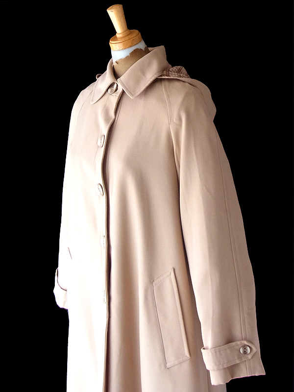 【送料無料】フランス買い付け 60年代製 ライトベージュ X 着脱可能なフード ヴィンテージ コート 25FC121【ヨーロッパ古着】