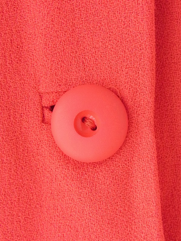 ヨーロッパ古着 フランス買い付け 70年代製 レッド X ホワイト 共布ベルト付き ヴィンテージ プリーツ ワンピース 25FC201