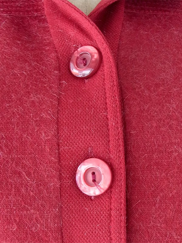 ヨーロッパ古着 60年代フランス製 ボルドー X 共布ベルト付き ヴィンテージ モヘア混 ワンピース 25FC207