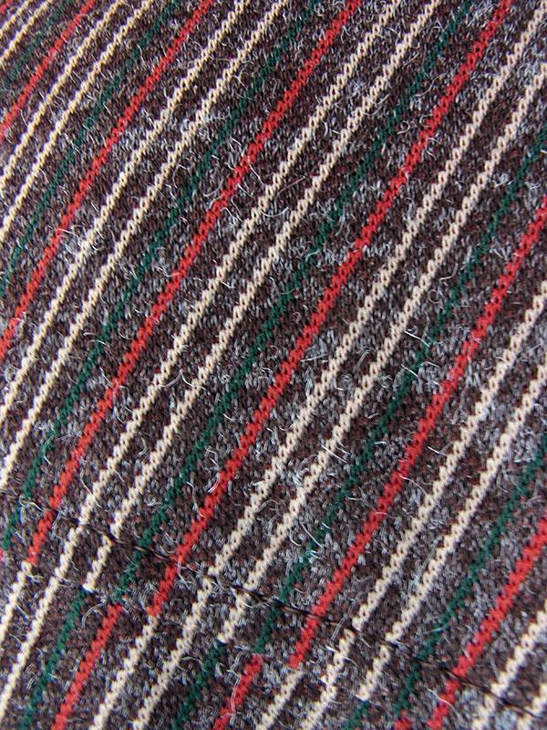 ヨーロッパ古着 フランス買い付け 60年代製 ブラウン X スレート・レッド ピンストライプ ヴィンテージ ワンピース 25FC208