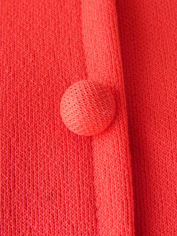 ヨーロッパ古着 70年代フランス製 レッドオレンジ ヴィンテージ フレアシルエット ワンピース 25FC304