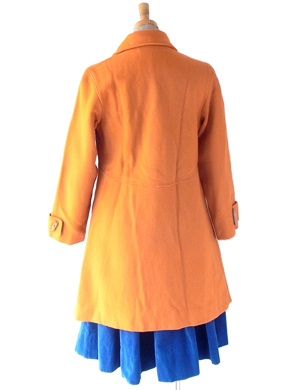 ヨーロッパ古着 フランス買い付け 60年代製 オレンジ X ヴィンテージ ウール コート 25FC306