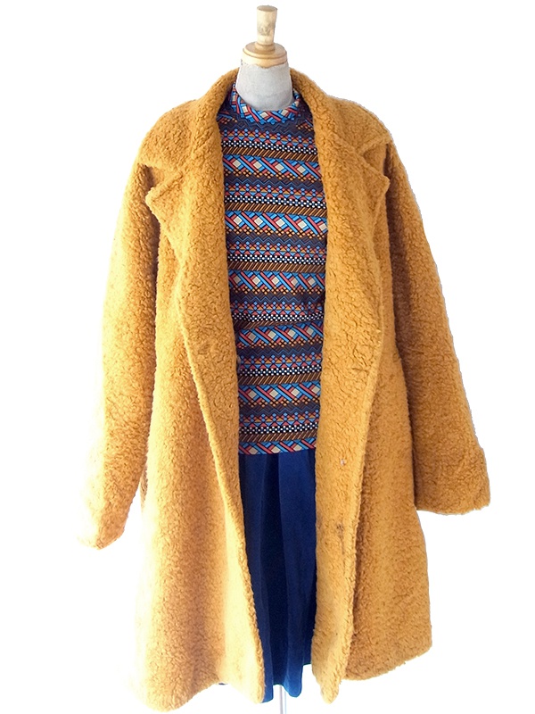 ヨーロッパ古着 70年代イタリア製 ハニーイエロー X カールボア コート 25FC309