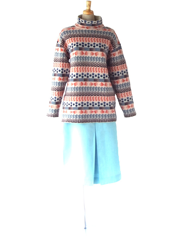 【送料無料】KENZO PARIS マルチカラー 総柄 ハイネック ヴィンテージ ウール ニット トップス 26NN000【ヨーロッパ古着】