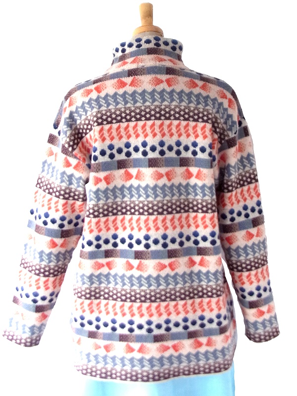 【送料無料】KENZO PARIS マルチカラー 総柄 ハイネック ヴィンテージ ウール ニット トップス 26NN000【ヨーロッパ古着】