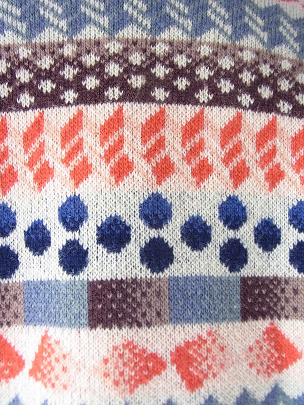 【送料無料】KENZO PARIS マルチカラー 総柄 ハイネック ヴィンテージ ウール ニット トップス 26NN000【ヨーロッパ古着】