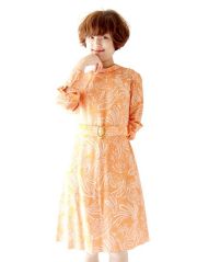 【VINTAGE】 ヨーロッパ直輸入❗️高級ヴィンテージニット レトロ 古着女子 ONWARD オンワード ニット 大きな襟デザイン 胸元リボン 70年代