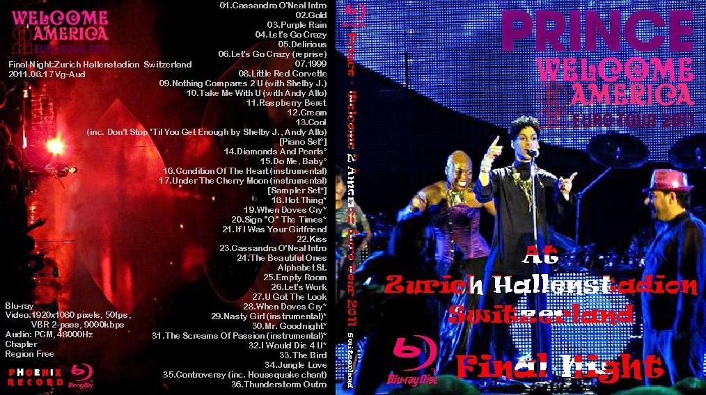 コレクターズBluray 　Prince (プリンス）Euro Tour 2011