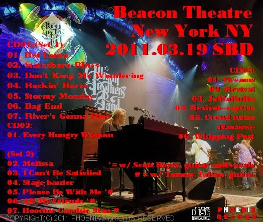 コレクターズCD オールマン・ブラザーズ・バンド（ABB） 2011年Beacon