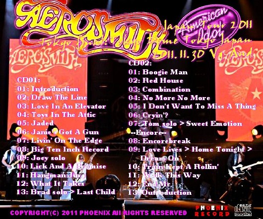 コレクターズCD Aerosmith(エアロスミス2011年 日本公演 東京