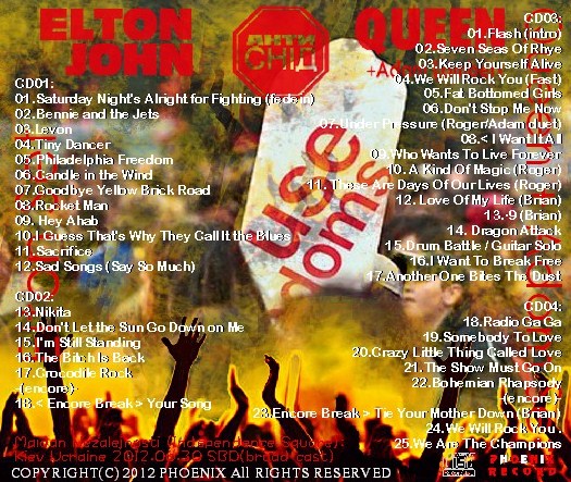 コレクターズCD　Elton John & Queen + Adam Lambert - Anti-AIDS Concert in EURO-2012