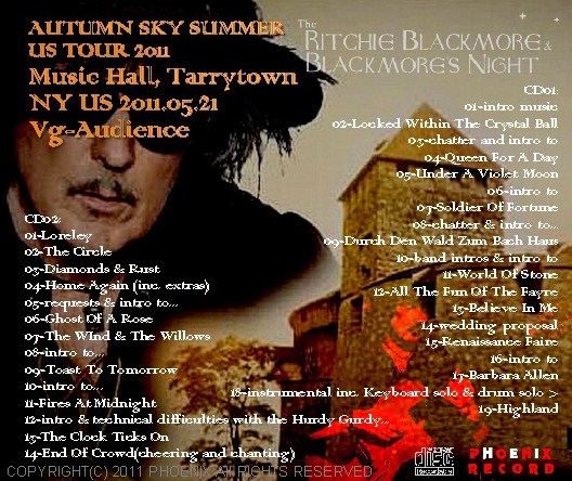 コレクタ-ズCD  Blackmore's Night（ブラックモアズ・ナイト2011年アメリカツアー）2011.05.21　NY