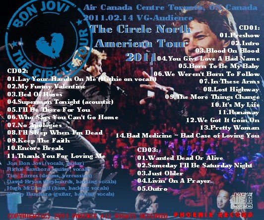 コレクターズCD　ボン・ジョヴィ（Bon Jovi 2011年北米ツアー）canada 2011.02.14