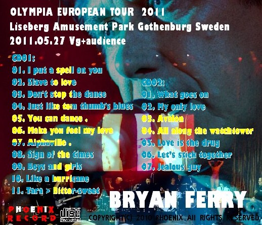 コレクタ-ズCD  Bryan Ferry（ブライアン・フェリー2011年ヨーロッパツアー）Olympia European Tour 2011