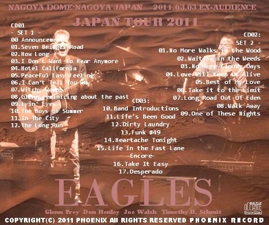 コレクターズCD　EAGLES（イーグルス2011年日本公演名古屋）