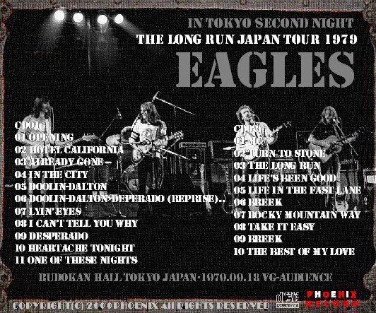 コレクターズCD　EAGLES（イーグルス1979年日本公演）東京