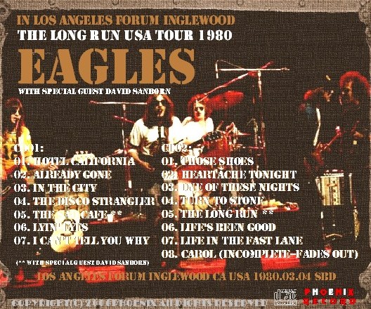 コレクターズCD　EAGLES（イーグルス1980年アメリカツアー）The Long Run USA Tour 1980