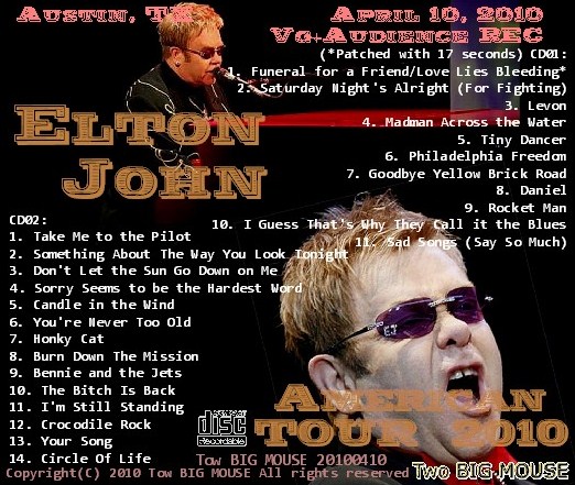 コレクターズCD エルトン・ジョン（Elton John ）American TOUR 2010.04.10 Austin