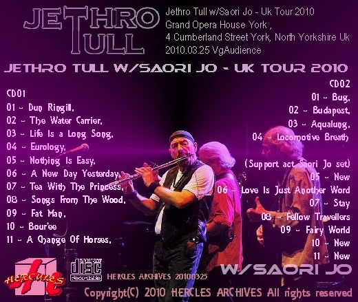 コレクターズCD　ジェスロ・タル（Jethro Tull）　W/Saori Jo/Uk Tour 2010