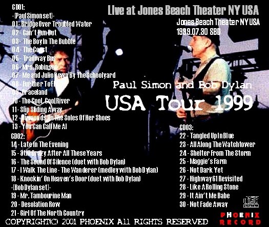 コレクターズCD Paul Simon and Bob Dylan (ポールサイモン＆ボブディラン）の1999年アメリカツアー