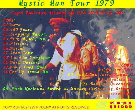 コレクターズCD ピーター・トッシュ (Peter Tosh）79年アメリカツアー/Mystic Man Tour 79