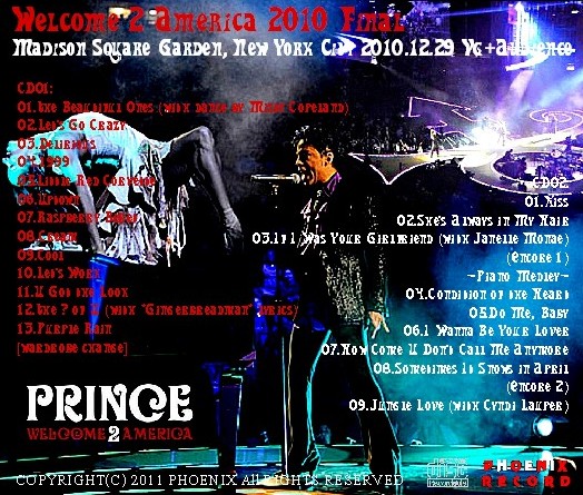 コレクターズCD プリンス（Prince w Sheila E)/20ten Tour 2010 Welcome2America NY　