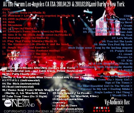 コレクタ-ズCD  Prince(プリンス　2011年アメリカツアー　LA）Twenty One Night Stand　2011.04.29