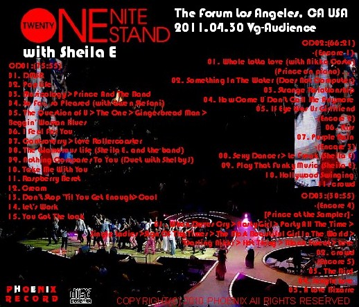 コレクタ-ズCD  Prince(プリンス　2011年アメリカツアー　LA）Twenty One Night Stand　2011.04.30