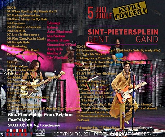 コレクターズCD プリンス(Prince)2011年ヨーロッパツアーSint-Pietersplein Gent Belgium