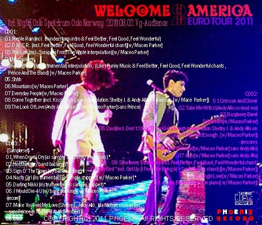 コレクターズCD Prince (プリンス）Euro Tour 2011 Oslo Norway