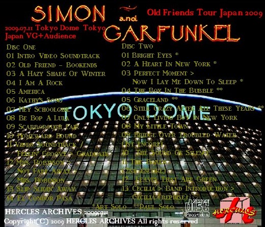 コレクターズCD サイモン&ガーファンクル(Simon & Garfunkel 2009年　日本公演　東京ドーム2日目）